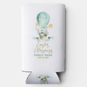 Snijder Bunny in een hete ballon, aangepaste tekst Seltzer Blikjeskoeler (Achterkant)