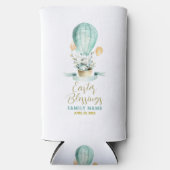 Snijder Bunny in een hete ballon, aangepaste tekst Seltzer Blikjeskoeler (Voorkant)