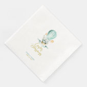 Snijder Bunny in een hete ballon, aangepaste tekst Servet (Hoek)