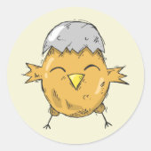 Snijder met Eggshell-tekening Ronde Sticker (Voorkant)