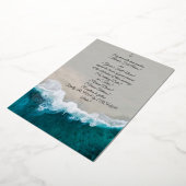 Snijdt bruiloft strand zonsondergang folie uitnodiging (Gedraaid)