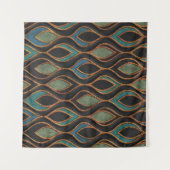 Snijgolven: bronzen kopertextuur wandkleed (Voorkant (horizontaal))