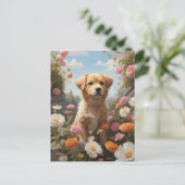 snijhond briefkaart (Staand voorkant)