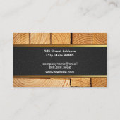 Snijhout | Visitekaartje met zwarte lederen goudvo (Achterkant)