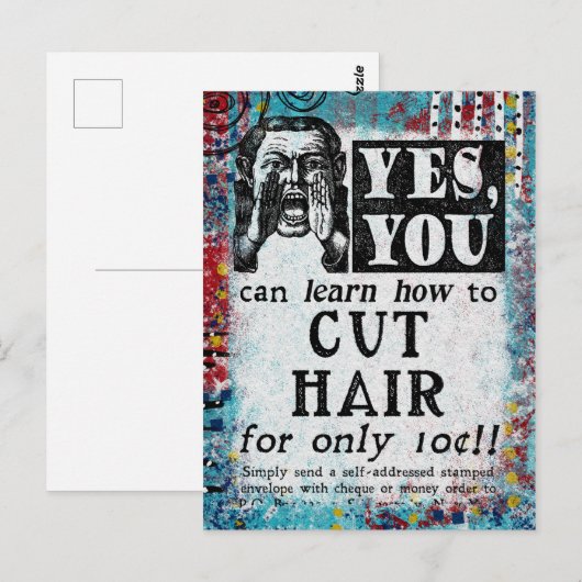 Snijkop - Funny Vintage Ad Briefkaart (Voorkant / Achterkant)