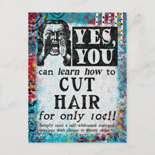 Snijkop - Funny Vintage Ad Briefkaart