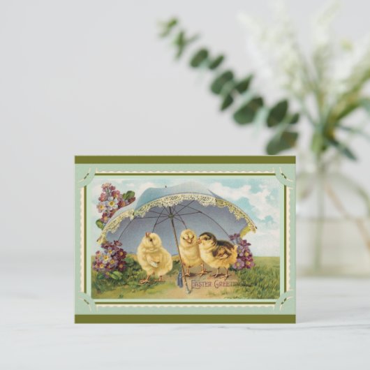 Snijkop  lentekuikens Pasen Briefkaart (Staand voorkant)