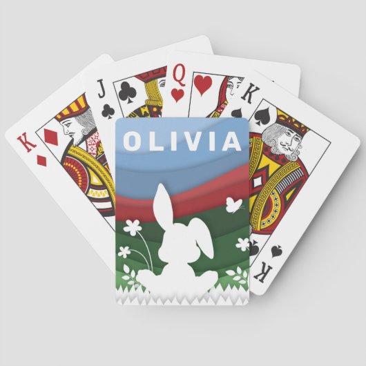 Snijlveer paaspapier cartoon pokerkaarten (Achterkant)