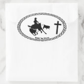 Snijpaard Cross Euro Stijl Ovale Sticker (Tas)