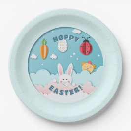 Snijpapier voor paasBunny, Eieren, Wortel en Ladyb Papieren Bordje