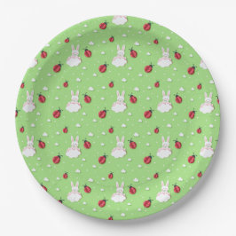 Snijpapier voor paasbunny- en ladybugs-patroonsnij papieren bordje