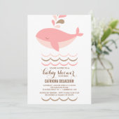 SNIJPINK WHALE HET IS EEN INVITATIE VAN HET MEISJE KAART (Staand voorkant)