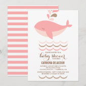 SNIJPINK WHALE HET IS EEN INVITATIE VAN HET MEISJE KAART (Voorkant / Achterkant)