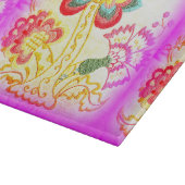 snijplaat van geborduurd roze palmboom snijplank (Hoek)