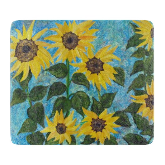 snijplaat voor zonnebloemen snijplank (Voorkant)