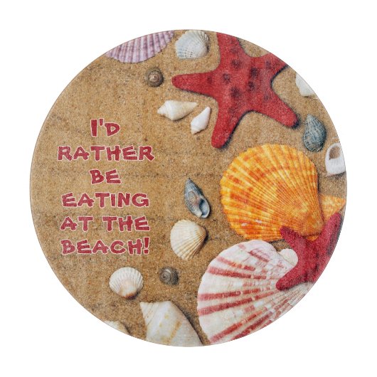 SNIJPLANK 12"-Liever Eten op het strand -Bruin (Voorkant)