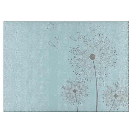 snijplank Aqua Dandelion bloemen (Voorkant)
