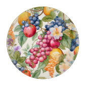 SNIJPLANK - Bedekt met Kleurrijk Fruit - Rond (Voorkant)