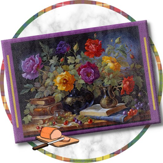 SNIJPLANK - Bloemboeket op tafel met boeken