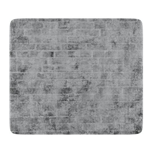Snijplank Grijs Vervallen Bakstenen Muur Glas (Voorkant)
