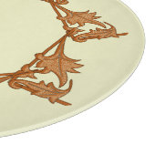 Snijplank - IJzeren bladeren in cirkel (achthoek) (Hoek)