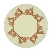 Snijplank - IJzeren bladeren in cirkel (achthoek) (Voorkant)