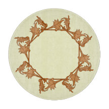 Snijplank - IJzeren bladeren in cirkel (achthoek)