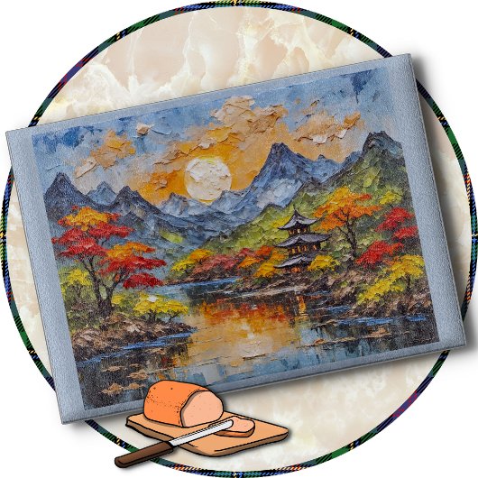 SNIJPLANK - Japans landschap met pagode