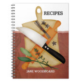 Snijplank koks mes rollende pin kruiden specerijen notitieboek (Voorkant)