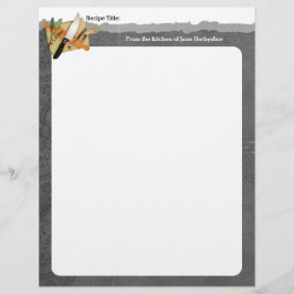 Snijplank kookmes kruiden recept briefpapier
