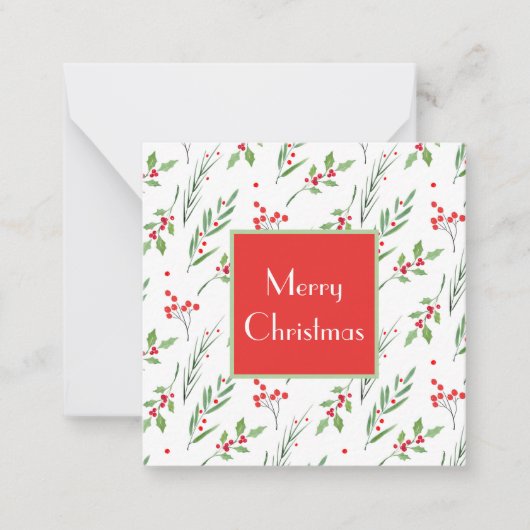 Snijplank met Kerst gemengd botanisch patroon Notitiekaartje (Voorkant)