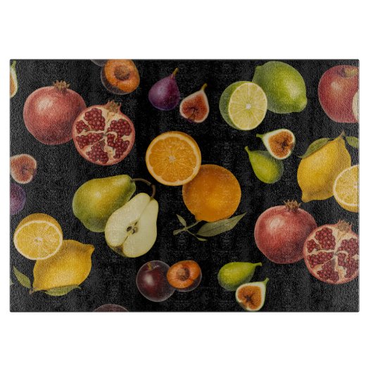 Snijplank met Vintage Botanische Vruchten (Voorkant)