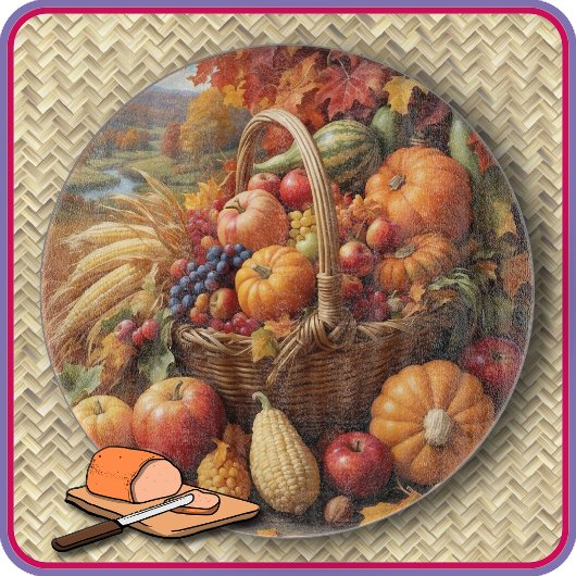 SNIJPLANK - Overvolle mand met fruit en groenten