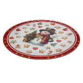 Snijplank Rond Sneeuwman en Kerstkoekjes (Hoek)