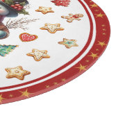 Snijplank Rond Sneeuwman en Kerstkoekjes (Hoek)