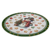 Snijplank Rond Sneeuwman en Kerstkoekjes (Hoek)