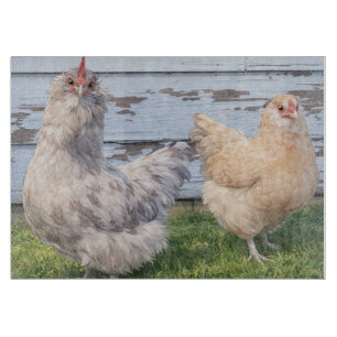 Snijplank 'Two Chickens' in boerderijstijl