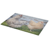 Snijplank 'Two Chickens' in boerderijstijl (Hoek)