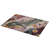 Snijplank van glas met wilde bloemen (Hoek)