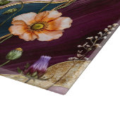 Snijplank van glas met wilde bloemen (Hoek)