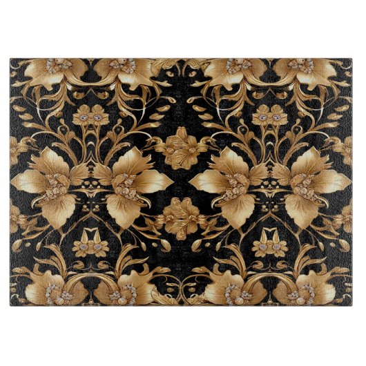 snijplank van gouden bloemen (Voorkant)
