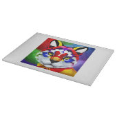 Snijplank van wit glas met Alexander's Cat (Hoek)