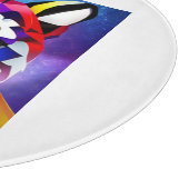 Snijplank van wit rond glas van Alexander's Cat (Hoek)