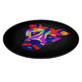 Snijplank van zwart rond glas van Alexander's Dog (Hoek)