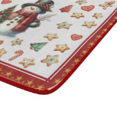 Snijplank Vierkant Sneeuwman en Kerstkoekjes (Hoek)