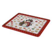 Snijplank Vierkant Sneeuwman en Kerstkoekjes (Hoek)