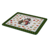 Snijplank Vierkant Sneeuwman en Kerstkoekjes (Hoek)