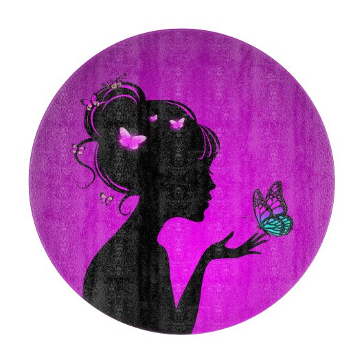 Snijplank Vlindervrouw paars (Voorkant)