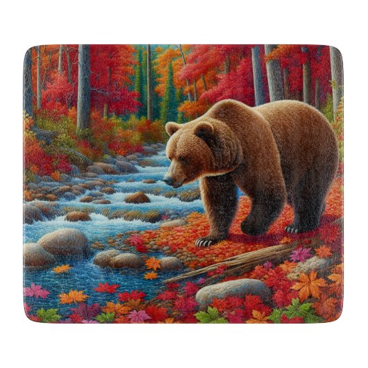 snijplank voor Beer in het najaar (Voorkant)