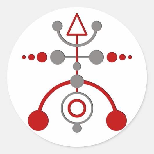 snijpunt V Ronde Sticker (Voorkant)